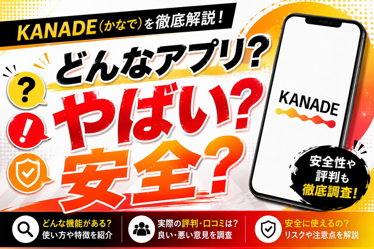 ビデオ通話KANADEアプリのコラム記事サムネイル「KANADE(かなで)どんなアプリ?安全?やばい?」